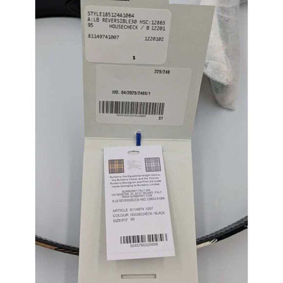 Burberry Reversible30 House Check Canvas Leather Belt Black 95cm 8114974 - Picture 8 of 9